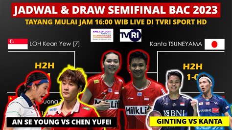 Jadwal Semifinal Badminton Asia Championship 2023 Hari Ini Ginting Vs