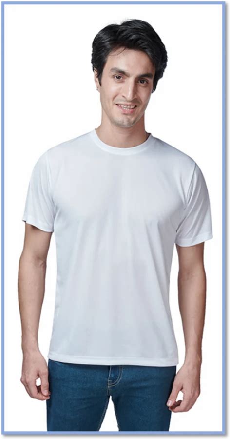 Plain White Men Polygon Polyester T Shirt Medium Round Neck At Rs