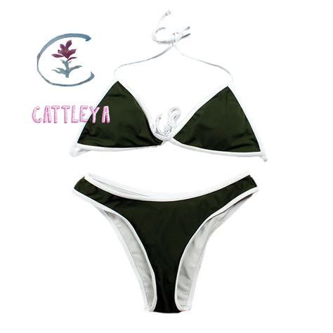 Cattleya Bikini Set Padded Push Up Swimwear Halter Bathing Suit