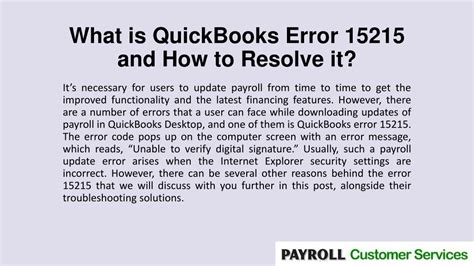 PPT What Is QuickBooks Error 15215 And How To Resolve It PowerPoint