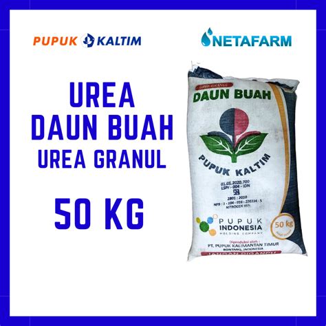 Jual Pupuk Kaltim Urea Granul Daun Buah Nitrogen 46 Kemasan 50 Kg