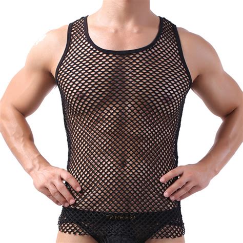Men Mesh Tank Tops Gay Male Vest Undershirt Singlets Underwear Only Tank Tops Shopee Philippines