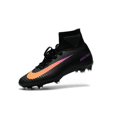 High Top Nike Mercurial Superfly 5 FG Soccer Cleats Black Orange