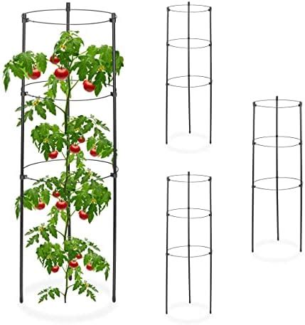 Relaxdays Tuteur à tomates en Lot de 6 métal et Plastique Hauteur