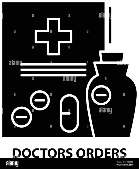 Doctors Orders Icon Black Vector Sign With Editable Strokes Concept Symbol Illustration Stock