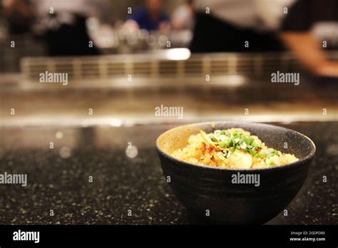 Fried Rice Teppanyaki Japanese Cooking Stock Photo Alamy