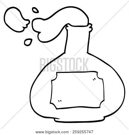 line drawing cartoon potion bottle image & stock photo. 259255747