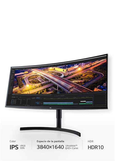 LG 38WN75C B MNT UltraWide Curvo Panel IPS 3840 X 1600 300nit