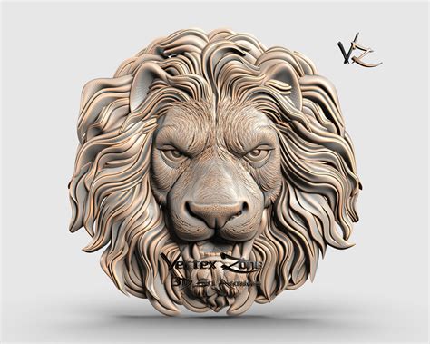 Lion Head D Stl Model For Cnc Users Cnc Router Engraver Etsy Uk