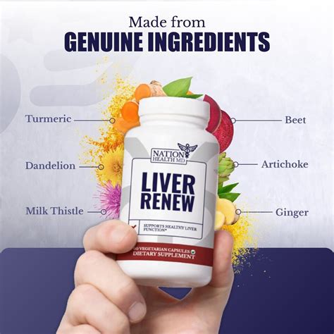 Nation Health Md Liver Renew Formula With Artichoke Extract 6 Bottles