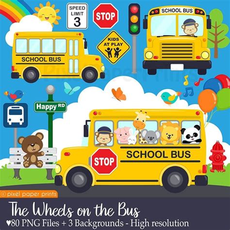 School Bus Clip Art Clip Art School Bus Graphics Printable Digital ...