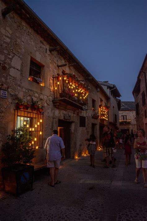 Celebration of the Night of the Candles in the Village of Pedraza, Segovia Editorial Stock Photo ...