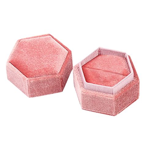 Mnjin Gorgeous Antique Jewelry Ring Box Ring Box Hexagon Single Ring