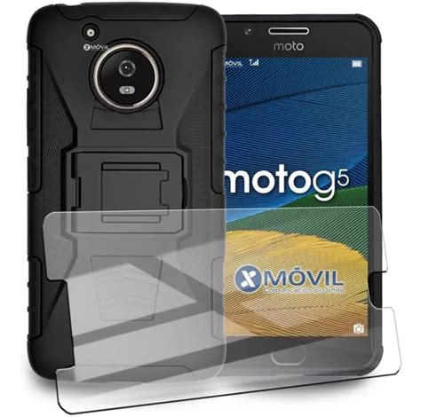 Funda Moto G5 Uso Rudo Clip Cristal Meses Sin Intereses