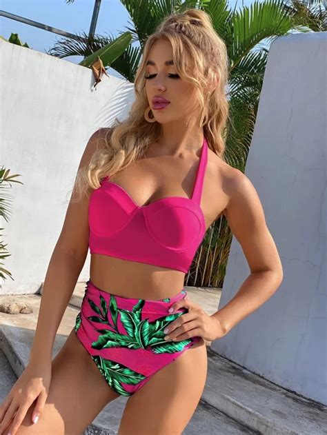 Tropical Push Up High Waisted Bikini Swimsuit Women S Store