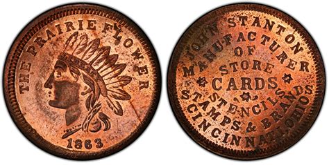 1863 Token F 165FX 10a Copper RE John Stanton OH RB Regular Strike