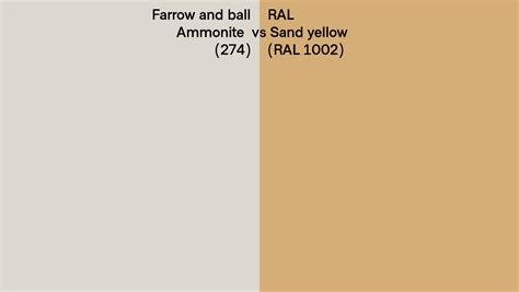 Farrow And Ball Ammonite 274 Vs Ral Sand Yellow Ral 1002 Side By