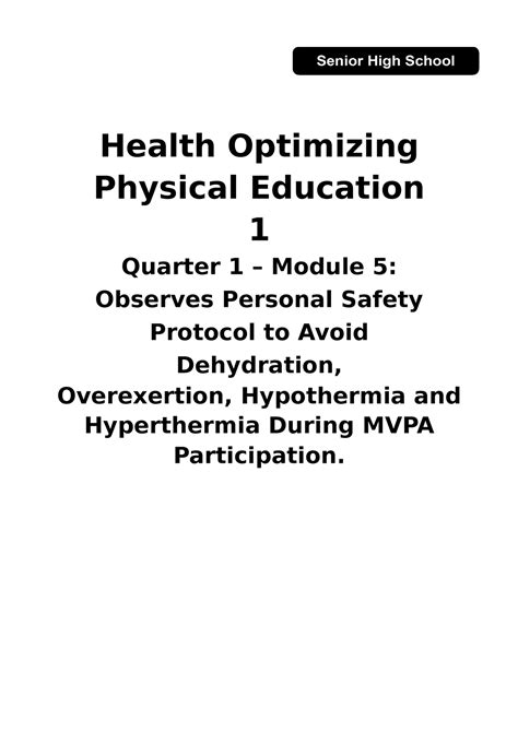 Done Edited HOPE1 Q1 Mod5 Observes Personal Safety Protocol 1