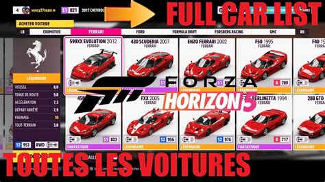 FORZA HORIZON 5 PREMIUM TOUTES LES VOITURES ADD ONS BUNDLE ALL CAR LIST