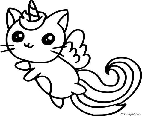 Unicat Flying Coloring Page ColoringAll