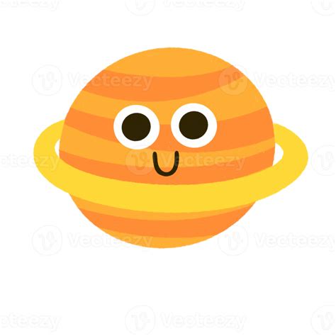 Saturn planet cartoon Icon. 18801992 PNG