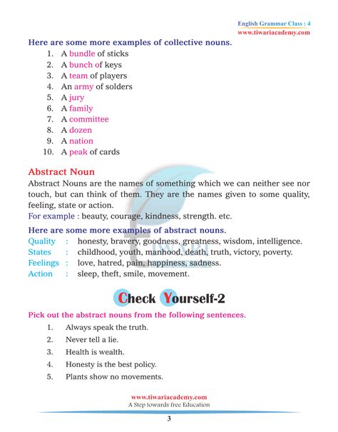 Cbse Ncert Class English Grammar Chapter The Noun And Its Kinds