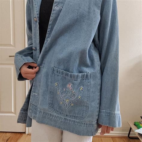 Tudor Court By Haband Size L Embroidered Denim Depop