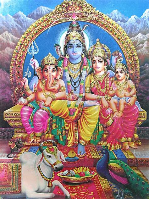 Shiva, Parvati, Kartikeya and Ganesha