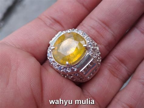 Batu Cincin Permata Yellow Safir Asli (kode:732) - Wahyu Mulia