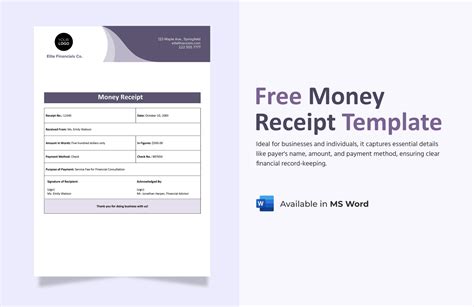 Money Receipt Template in Word - Download | Template.net