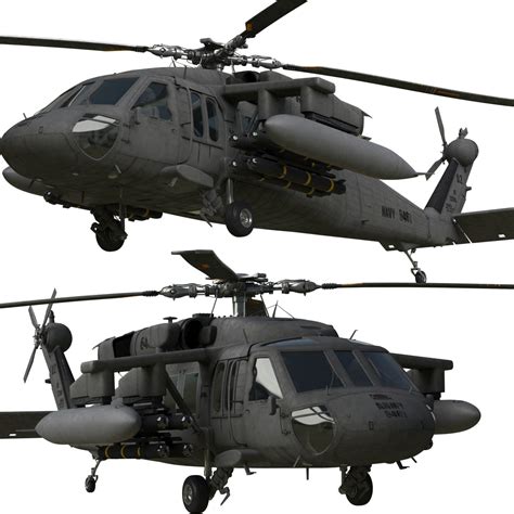 3d uh 60m black hawk rig model