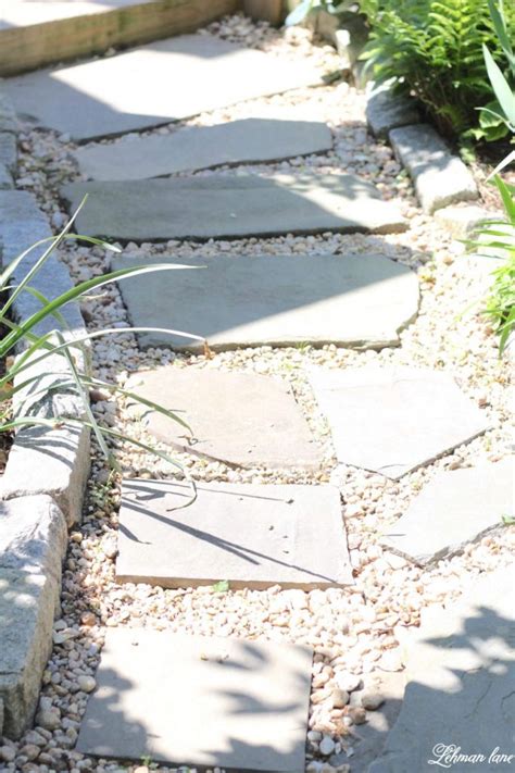 How to Lay & Install the Perfect Flagstone Walkway (easy DIY with Pea Gravel) - Lehman Lane