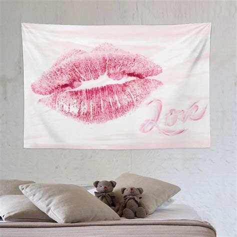 Smacget Pink Lips Tapestry For Teen Girl Women Bedroom