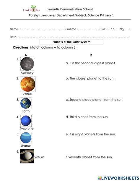 Solar System And Planets Worksheets Worksheets Library