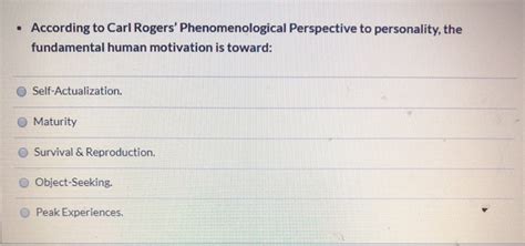 Solved According To Carl Rogers Phenomenological Chegg