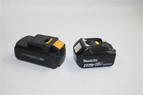 Makita 5 0ah 18v Lithium Ion Battery Pack Bl1850b And Chicago Electric Power Tools 18v 1500mah