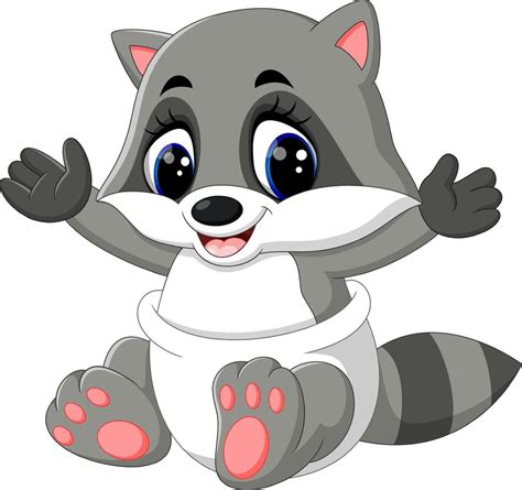 illustration of baby raccoon cartoon 7915803 Vector Art at Vecteezy