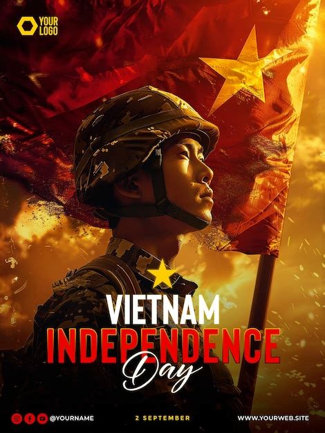 Vietnam Independence Day Celebration Poster Design Premium AI