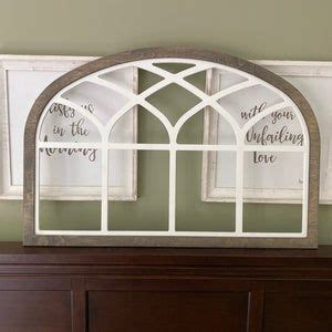 Arched Heirloom Farmhouse Frame Faux Window Arched Stained Etsy