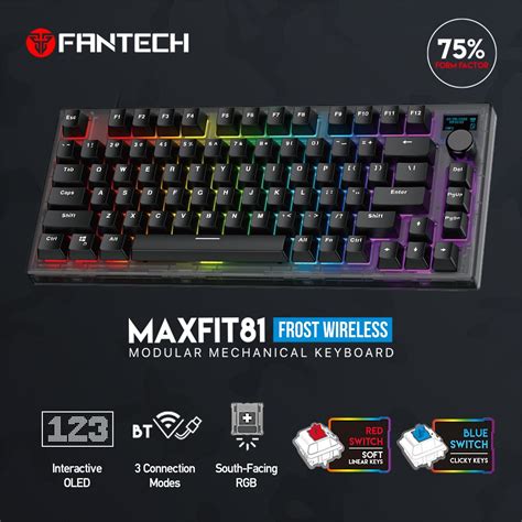 Fantech Maxfit Frost Wireless Mechanical Keyboard Wired Ghz Bt Wireless Hot Swap Pbt