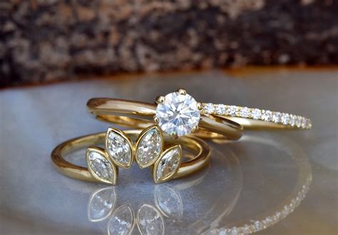 Marquise Diamond Wedding Set 155 Ct Bridal Set Rings Yellow Etsy