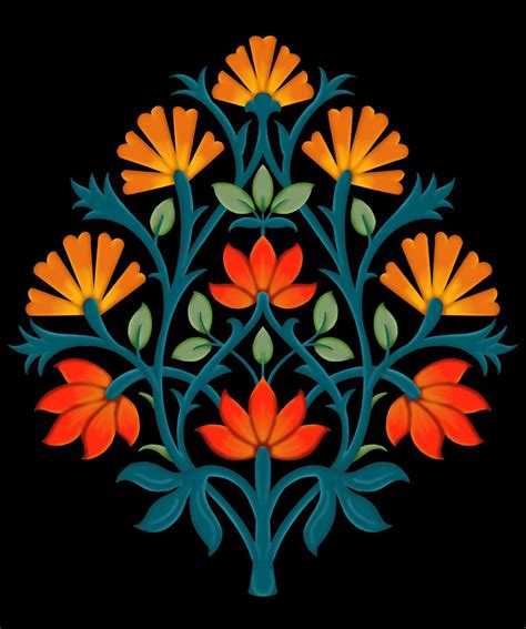 Floral motifs art floral art design stock illustration 2086399708 ...