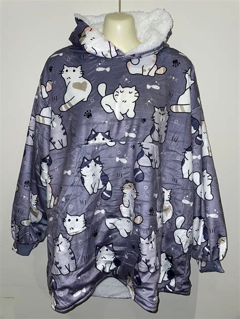 Oversize Cats Kids Hoodie Blanket Fur Lined Kids Unisex Etsy