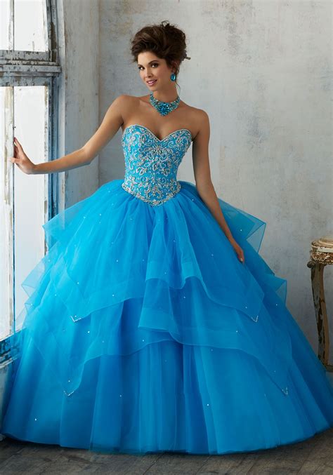 Glamorous Organza Quinceañera Dress with Jeweled Beading