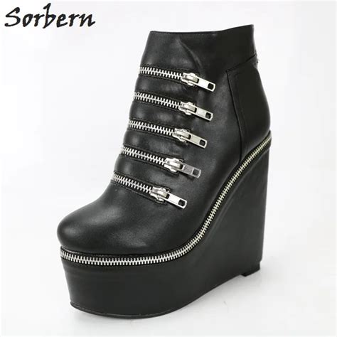 Sorbern White Wedge Heel Boots Women 15cm6cm Size Us7 Made To Order