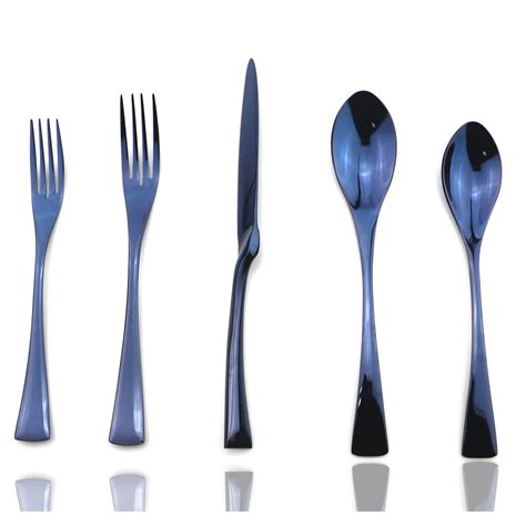 Jashii Luxury Jubilee Blue Flatware Set Piece Iridescent Silverware