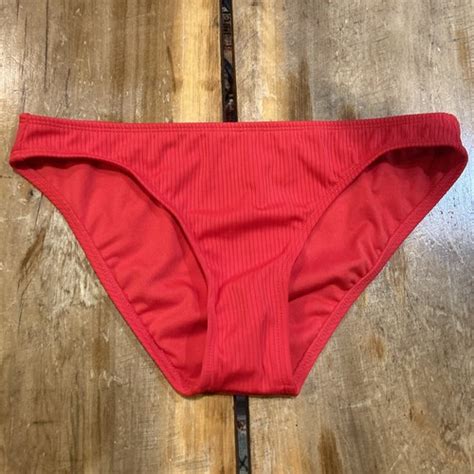 Xhilaration Red Ribbed Hipster Bikini Bottoms Size Medium NWOT EBay
