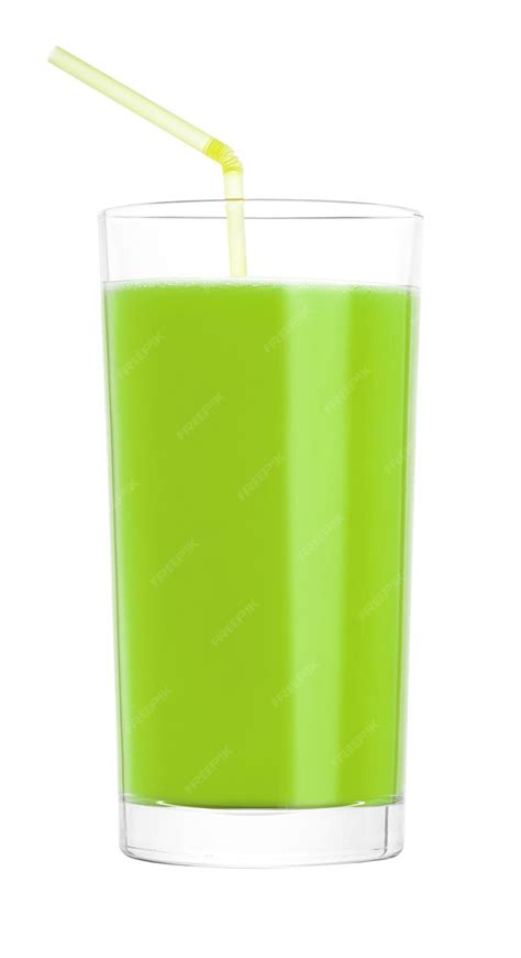 premium photo green juice   glass   straw