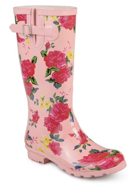 Brinley Co. - Women's Rubber Patterned Rain Boots - Walmart.com