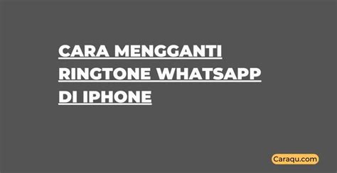 5 Cara Mengganti Ringtone WhatsApp Di IPhone